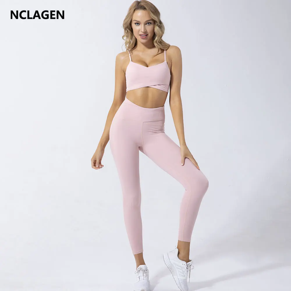 NCLAGEN Yoga Set 2 Pcs Women Sportwear High Elastic One-shoulder Sports  Fitness Suit Dancing Quick-drying Naked Feel Gym Clothes - AliExpress