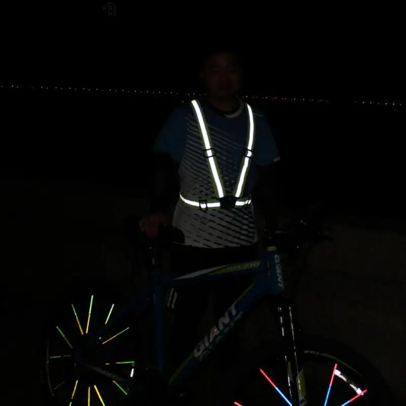 Высокая видимость унисекс уличная Светоотражающая эластичная Защитная жилетка подходит для бега велоспорта Спортивная одежда на открытом воздухе 6 цветов на выбор