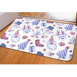 Cute Christmas Rug 2021 New Year Family Decor Indoor Floor Mat Welcome Entrance Soft Plush Doormat Anti-slip Flannel Bath Mats