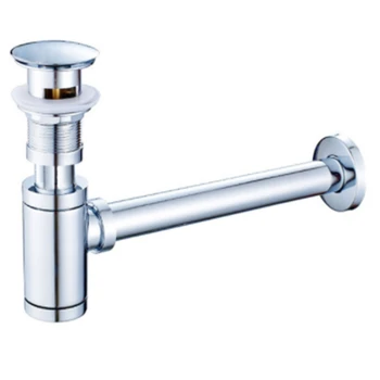 

Bathroom Basin Bottle Trap Up Drain Stopper with Overflow,Sink Drain Kit Siphon Waste P-TRAP Drain Chrome B