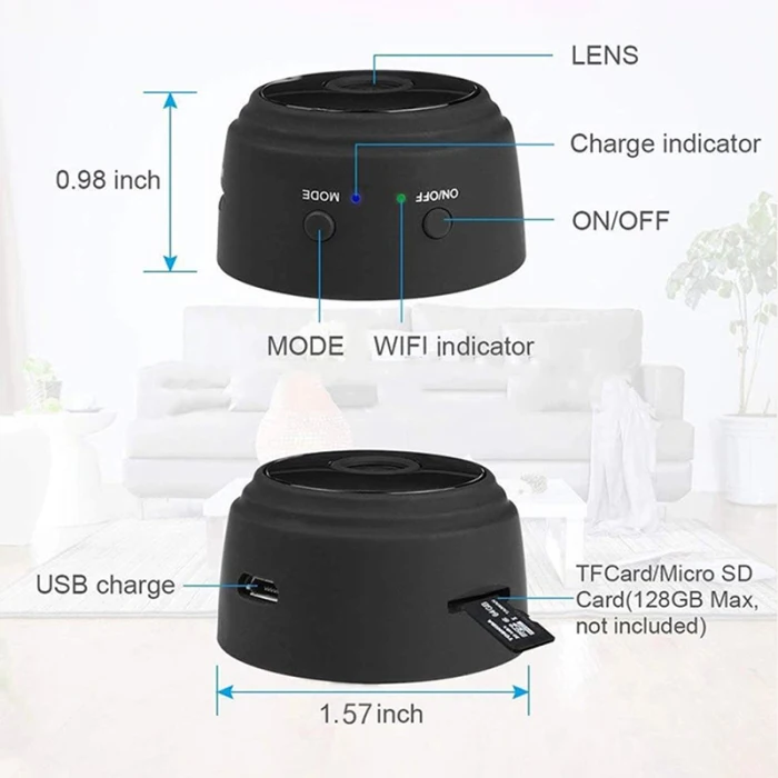A9 Мини WiFi 1080P камера дистанционного наблюдения ночное видение домашний мониторинг беспроводная IP камера ING-SHIPPING