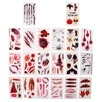 

40 Sheets Creative Funny Halloween Tattoo Stickers Scars Stickers for Body