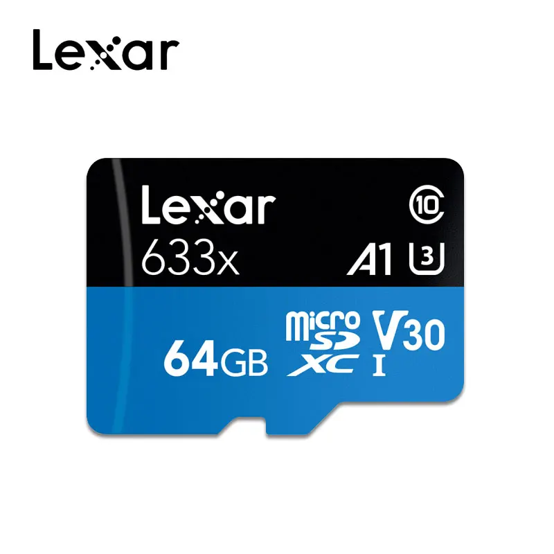 Lexar 633X 95 МБ/с. Micro SD карты 512 ГБ 128 г 256 ГБ SDXC карты памяти SDHC Устройство чтения карт памяти Uhs-1 для DJI Mavic Drone Gopro Sport камера-Регистратор - Емкость: 64