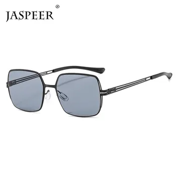 

JASPEER Square Sunglasses Men Hollow Metal Frames Luxury Sun Gluases Women UV400 Vintage Classical Geometric Glasses