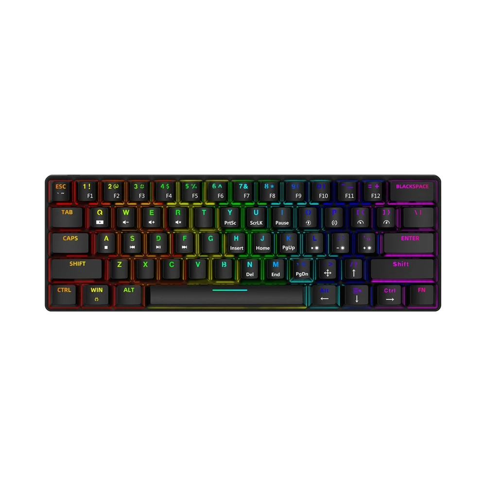 2022 Smart Duck XS61 60% mechanical keyboard rgb switch led software type c doubleshot keycap macro program blue red brown black magic keyboard pc