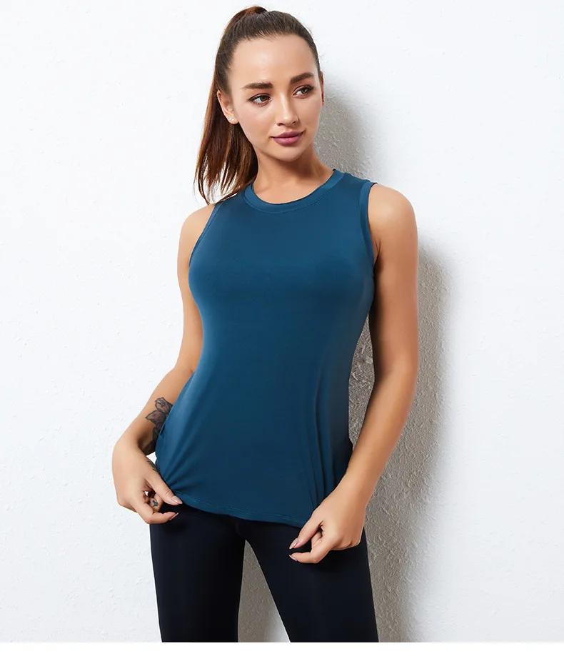 Slim Sleeveless Yoga shirt Quick dry O collar Gym clothing Summer 2021 Fitness vest Women Tanks Running Exercise Crop top