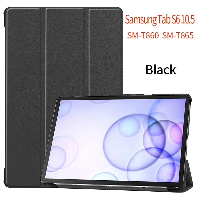 Чехол для Samsung Galaxy Tab S6 10,5 SM-T860 SM-T865 10," планшет смарт-подставка чехол для Galaxy Tab S6 10,5 чехол - Цвет: Black