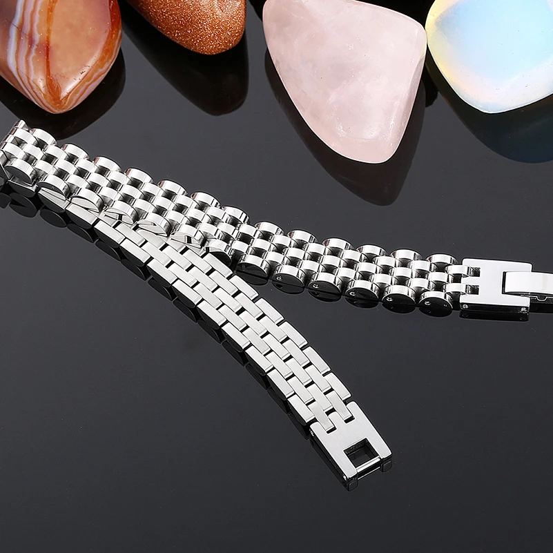 Stainless Steel Bracelet for Men Women 10MM Wide Length Adjustable