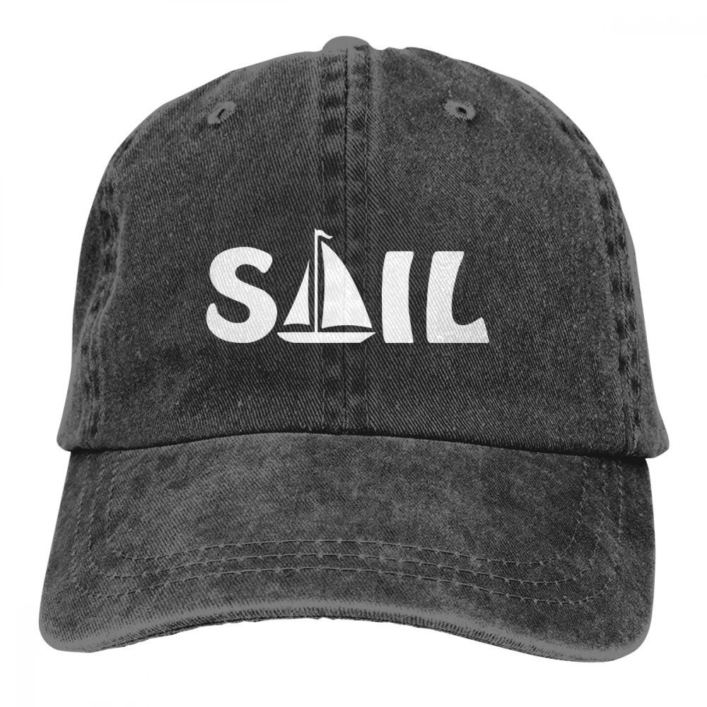 

Sail Sailors Casquette Black Unisex Mens Womens Denim Strapback Baseball Cap Adjustable Golf Dad hat