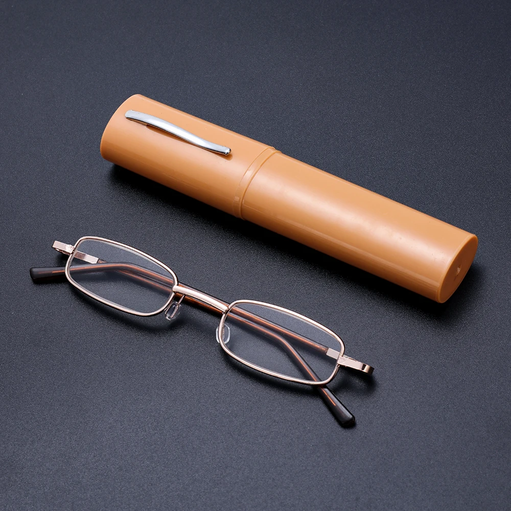 Slim Reading Glasses with Tube Case Portable Lightweight Readers Glasses for Men Women Mini Compact Anti-blue Light Eyewear reading glasses,anti blue light glasses