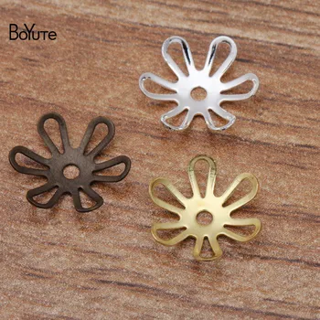 

BoYuTe Wholesale (200 Pieces/Lot) Metal Brass Stamping 11MM Filigree Flower Bead Caps Diy Hand Made Jewelry Accessories