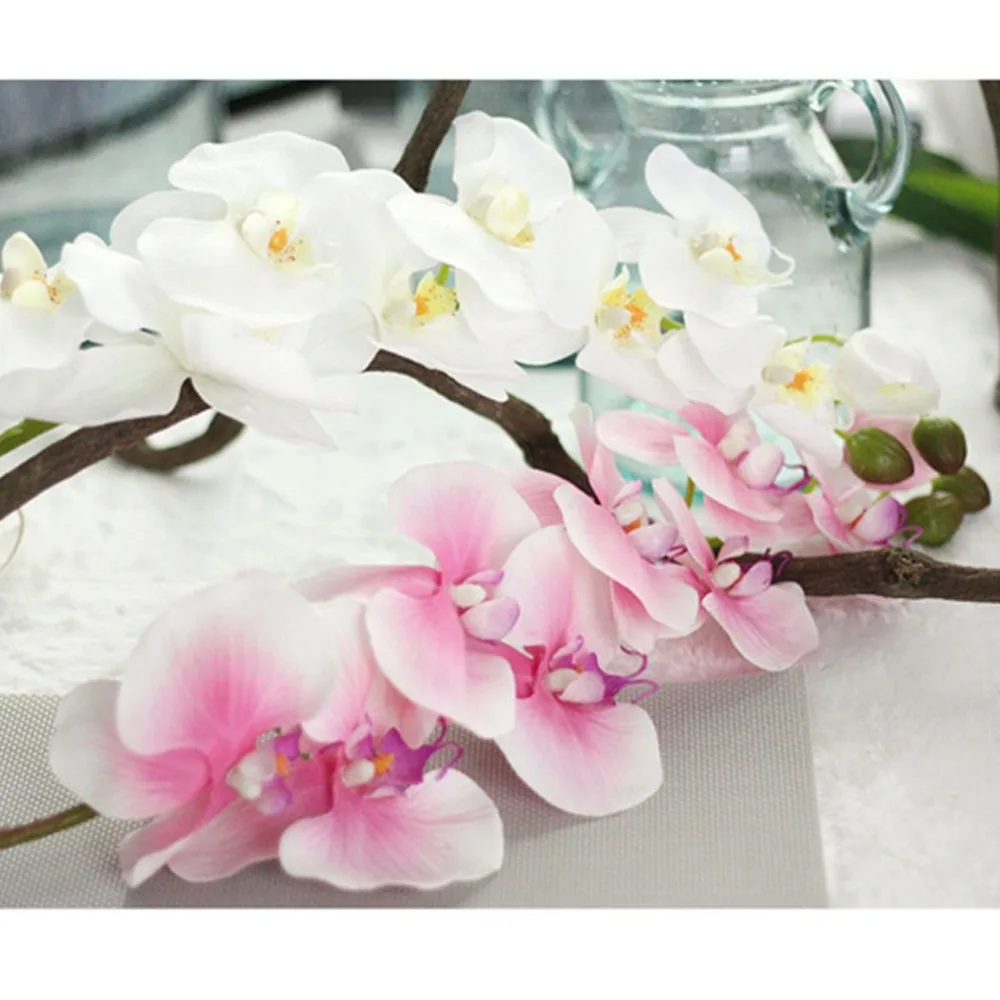 Extra Large Wedding Holiday Flower Phalaenopsis Feels Glue Moisturizing Artificial Flower Home Decoration Simulation Plant