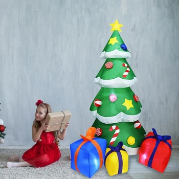 

2.1M High Automatic Inflatable Christmas Tree Christmas Garden Decoration Spree Home Decor Party Supplies US Plug