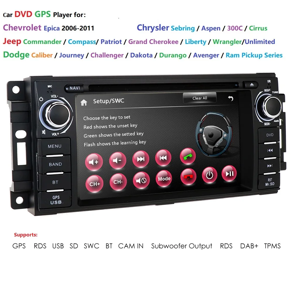 Автомобильный DVD для Jeep Cherokee 2009 2008 2010 Wrangler Dodge Commander/Compass/Grand Cherokee Journey/Durango/Challenger стерео радио