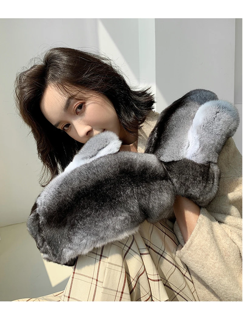 chinchilla fur gloves