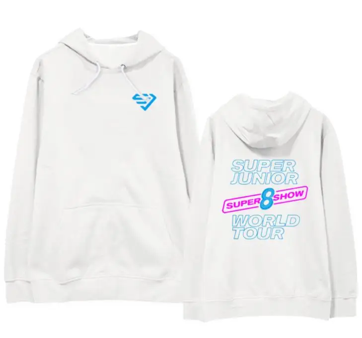 fleece Kpop super Junior супер магическое шоу 8 world tour же печати толстовки унисекс модный пуловер из флиса/тoнкaя кoфтa дeтскaя 5 видов цветов - Цвет: fleece