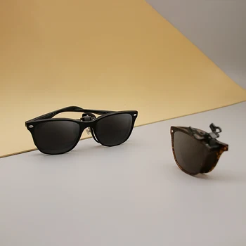 

Bauhaus patented foldable clip on AR film driving sunglasses Car Driver Goggle Polarized Sun Glasses Driving Clip On Sunglasses