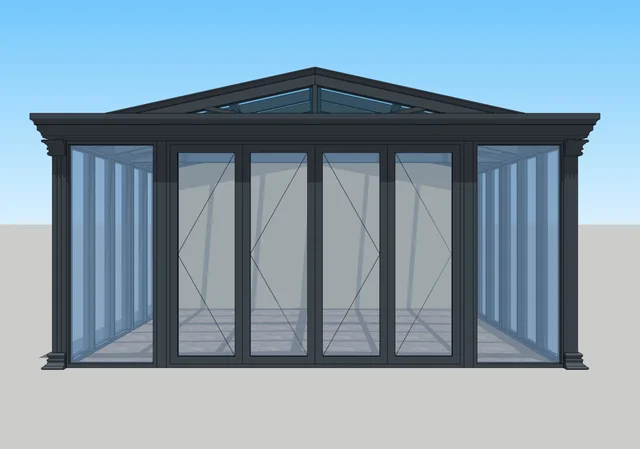 La casa prefabricada con terraza y pérgola ideal para el verano