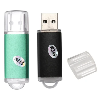 

2 Pcs 512MB USB 2.0 Flash Memory Stick Pen Drive Storage Thumb, Black & Green
