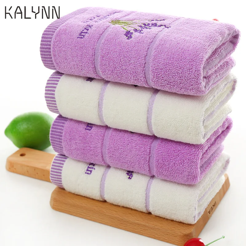 74X34CM Cotton Towel Quick-dry Embroidery Pattern SOFT Dry Towels Kitchen Clean Absorbent Towels Solid Color Exercise Face Towel