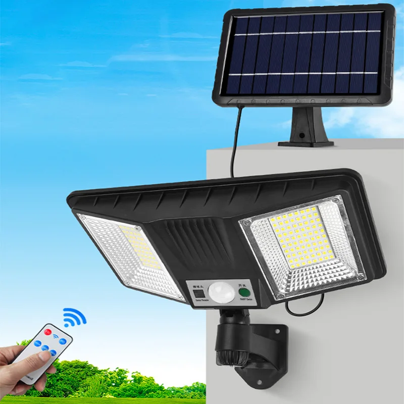 

Solar Wall Light With Remote Control LED Four-head Rotatable Outdoor Light Waterproof PIR Human Body Induction Solar Light