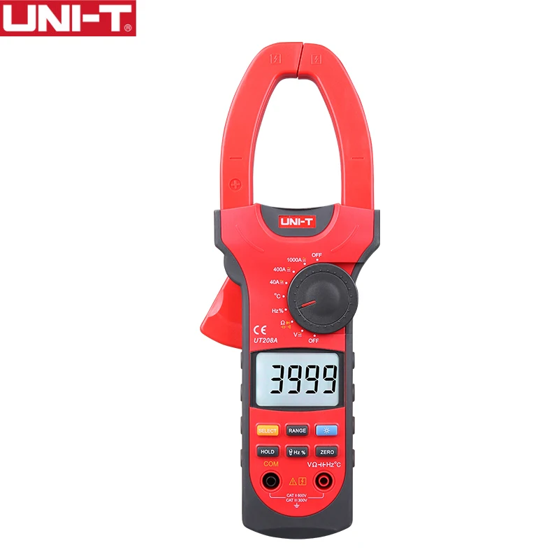 

UNI-T UT208A 1000A Digital Clamp Meters Capacitance Frequency Measure Multimeter Auto Range Capactance Temperature Test