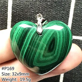

32x9mm Natural Green Malachite Chrysocolla Necklace Pendant Jewelry For Women Lady Man Silver Heart Crystal Beads Gemstone AAAAA
