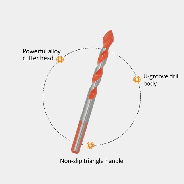 Taladro eléctrico de acero de tungsteno para el hogar, broca de perforación de hormigón de 4-12mm 4