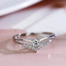 Novedad! Anillo de plata con múltiples perforaciones de diamantes para mujer, de anillo de compromiso de boda, anillo de circonita en de V Joyería y accesorios