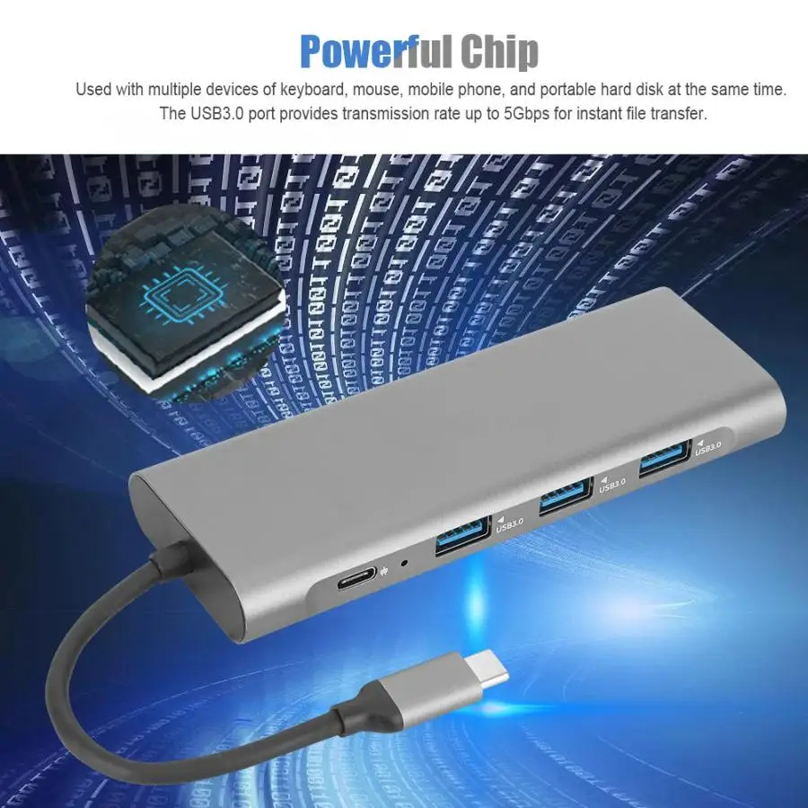 9 в 1 3,5 мм тип-c PD HDMI 1 Гбит/с Ethernet порт аудио концентратор адаптер конвертер док-станция