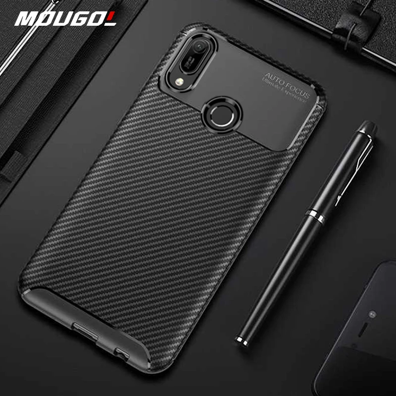 Чехол для Huawei Y6 2019 чехол из углеродного волокна противоударный силиконовый