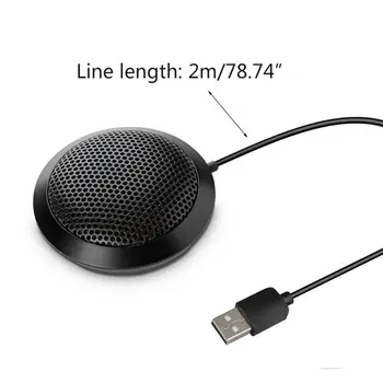 

USB Plug Computer Tabletop Omnidirectional Conference Microphone 360 Degree Long Distance