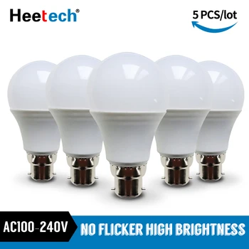 Bombilla LED 전구 램프 총검, B22, 21W, 18W, 15W, 12W, 110V, 220V, 240V, 콜드, 웜 화이트 램프, LED 스포트라이트, 9W, 6W, 3W, 5 개