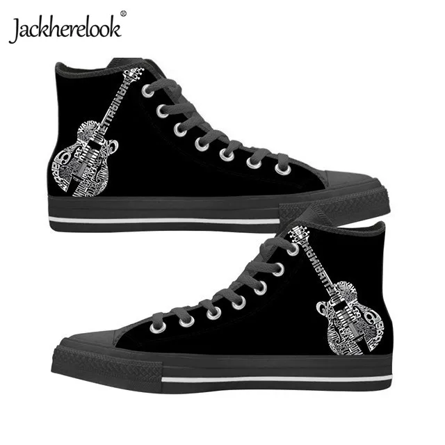 HME1387Z38A Jackherelook/модные кроссовки для бега с модным принтом гитары; повседневная черная Вулканизированная обувь для мальчиков и девочек; спортивная обувь - Цвет: HME1387Z38A
