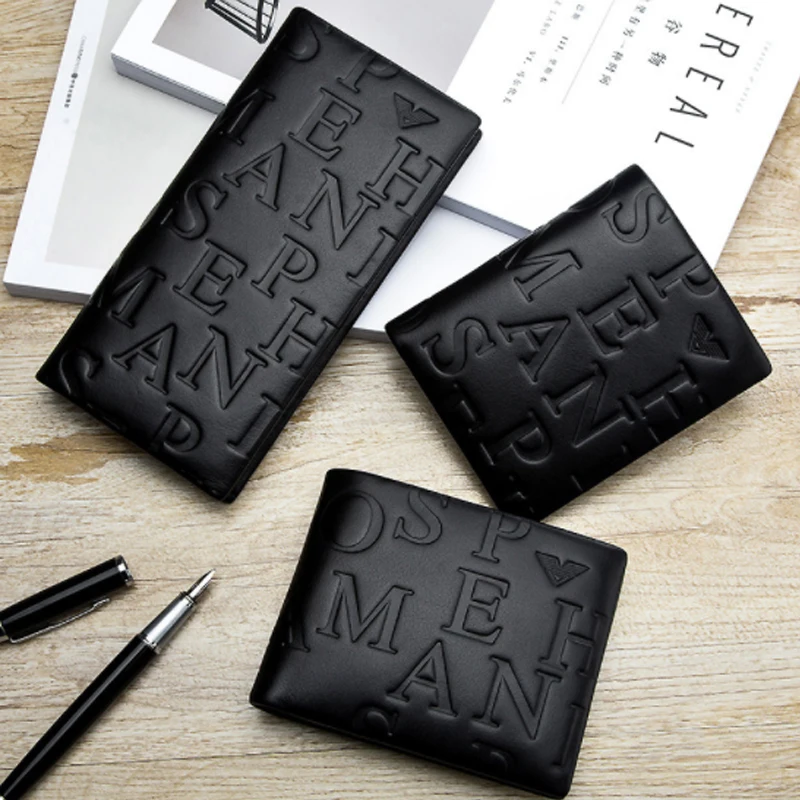 

Luxury wallet men's authentic European and American business leather wallet long section soft leather suede leather men's bag