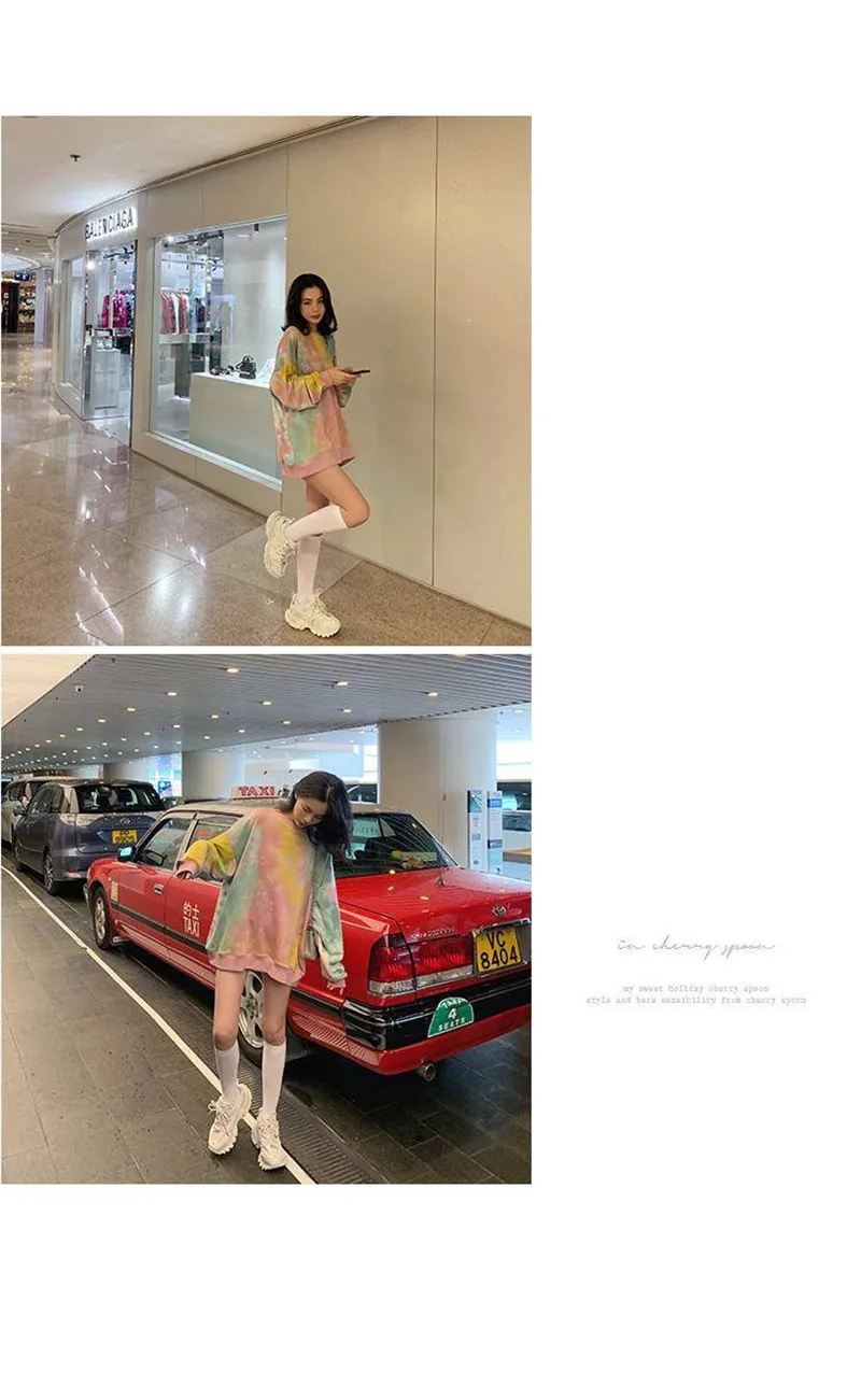 Ulzzang Лоскутная уличная Женская Толстовка Harajuku Печать с капюшоном bf с длинным рукавом Свободные пуловеры толстовки забавные женские