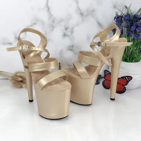 Leecabe 20CM/8Inch Women's Platform Sandals party High Heels Shoes Pole Dancing Shoes