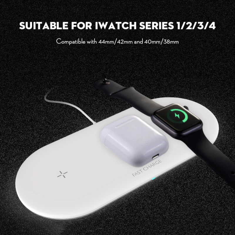 3 в 1 Qi Беспроводное быстрое зарядное устройство для Airpods Apple Watch 5 4 3 2 1 iWatch быстрая Беспроводная зарядная подставка для iPhone 11 Pro Xs Max X