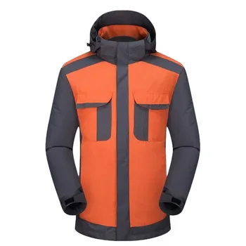 

SAGACE Men's color matching pocket multi-function jacket waterproof windproof outdoor sports hiking jacket hooded warm male