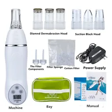 Портативный микродермабразия алмазный пилинг устройство удаления угрей кожи кожура Алмазная дермабразия массаж лица Дешево 6 наконечников