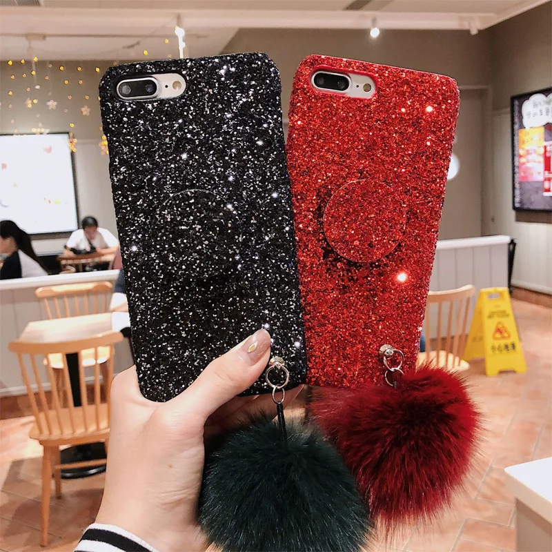 Блестящий чехол для телефона iPhone 11 Pro XS Max XR X 8 7 6 6S Plus с кольцом Coque | Мобильные