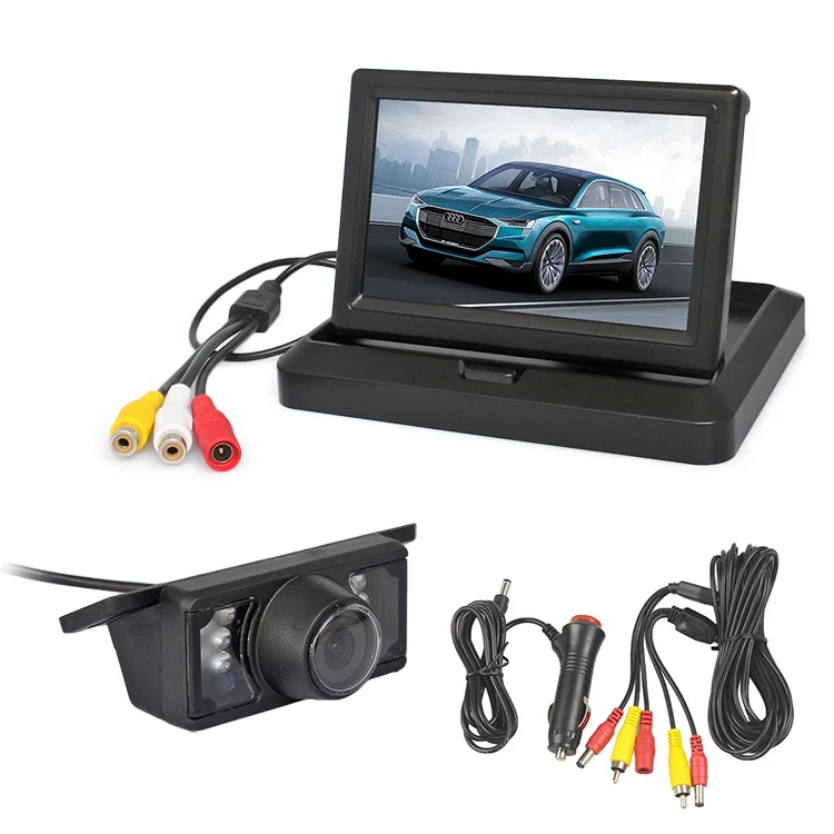 DIYKIT, проводной, 5 дюймов, 800x480, складной автомобильный монитор, ИК, ночное видение, резервная камера заднего вида, Автомобильная камера заднего вида