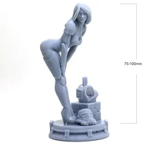 

1/24 75mm 1/18 100mm Resin Model Kits Female Space Soldier Figure Sculpture Unpainted No Color RW-268