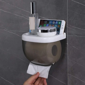 

Waterproof Toilet Paper Holder Mobile Phone Storage Shelf Wall Mounted Rack New