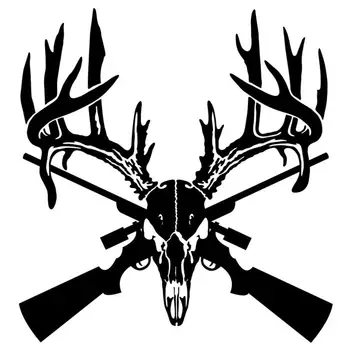 

Deer Hunting Buck Head Rifles Gunss Decal Self-Adhesive Car Sticker Decoration 2019