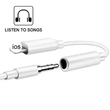 Для iPhone до 3,5 мм адаптер для наушников Aux разъем для освещения аудио воспроизведение музыки для iPhone X 7 8 Plus XR XS Max адаптер для наушников