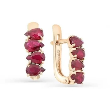 

Master brilliant earrings with 8 rubies in red gold