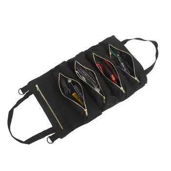 

Portable Roll Tool up bag Canvas Car Hanging Zipper Car Tools bags Wrench Roll Pouch Tote Sling Interior Carrier Organizer