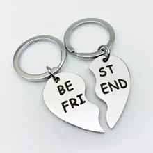 DIY брелок из нержавеющей стали друзья подарок сердце кольцо в форме ключа лучший друг мы лучшие друзья
