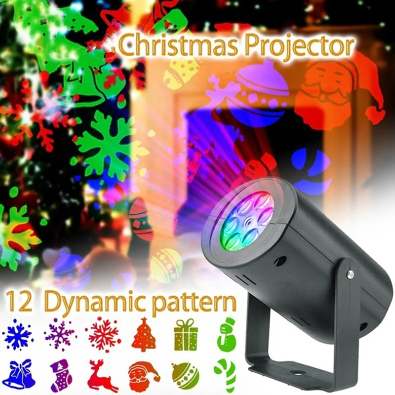 

12 Pattern Automatic Rotating LED Projector Lights Waterproof Indoor christmas decoration Spotlight Night Lights Landscape Lamps